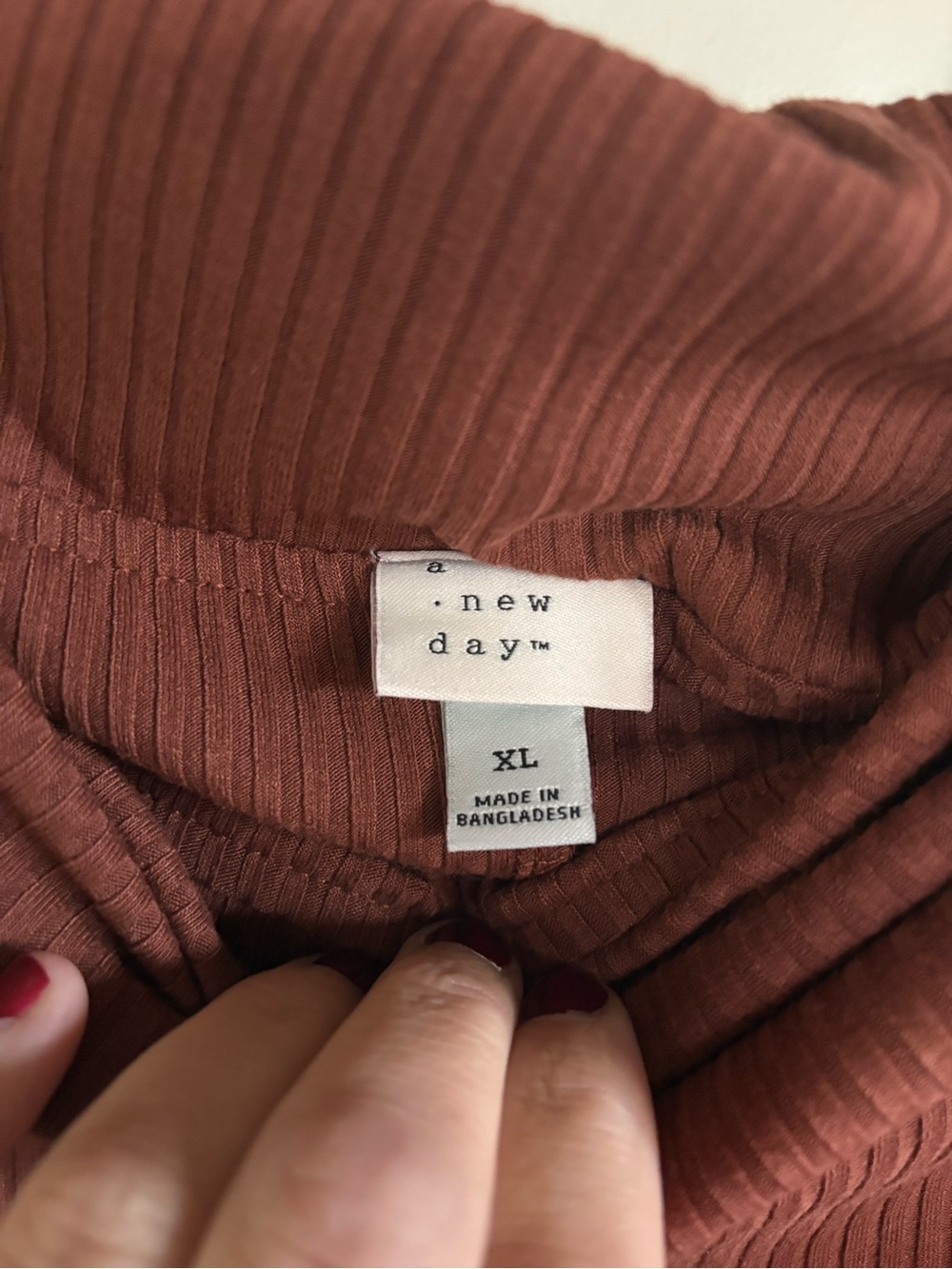 a new day Off-Shoulder Ribbed Camisole — Rust - Picture 2 of 3